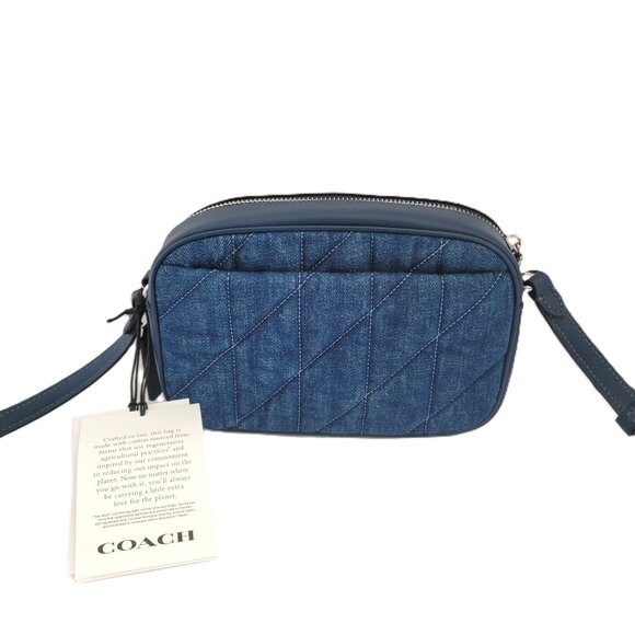 Coach CAP99 Mini Jamie Quilted Denim Camera Bag Crossbody Handbag - Picture 4 of 7